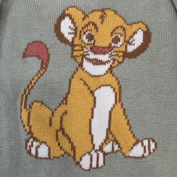 Janie & Jack Disney Lion King Simba Fair Isle Knit One-Piece Romper 6-12 Months - Picture 2 of 8